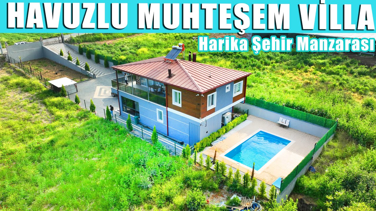 1681- Gönen'e 4 Km Mesafede Havuzlu Lüks Villa/ Harika Şehir Manzarası 🍀