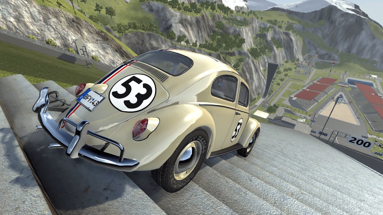 DESCENDO A ESCADARIA COM UM FUSCA - BeamNG.drive