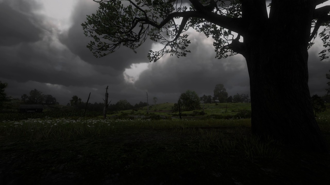 Thunderstorm Rolling Over Lonely Oak Tree | Cold Wind | Calm Before the Storm | 8 HOURS