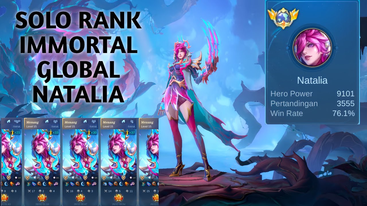 🎯 SOLO RANK IMMORTAL CUMA PAKAI NATALIA?? GLOBAL 1 BUKTIKAN SENDIRI!! 🔥
