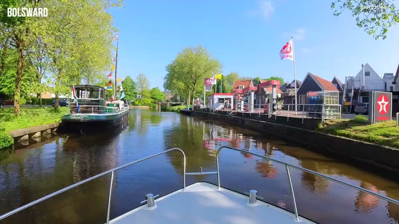 Bolsward - Morgen-Runde im Hafenbecken mit Tanken und Warten auf Brücke - ASMR - Holland by Boat