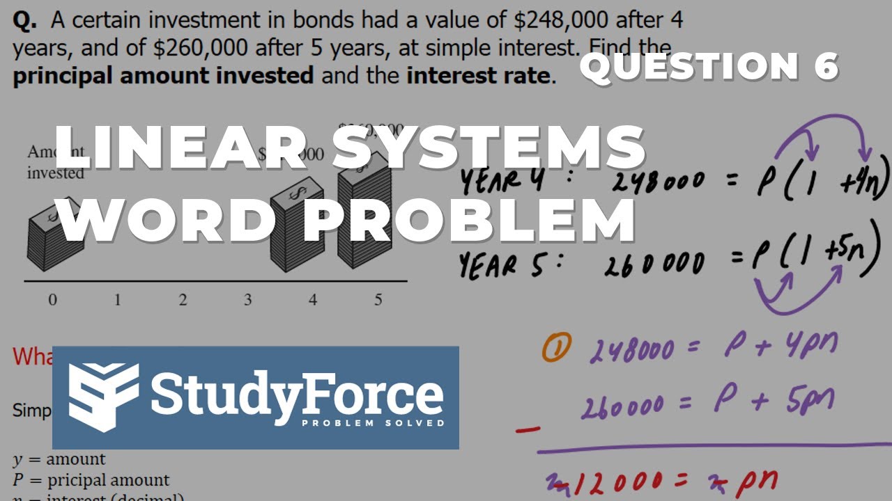 Linear Systems Word Problem | Money Application (Question 6)