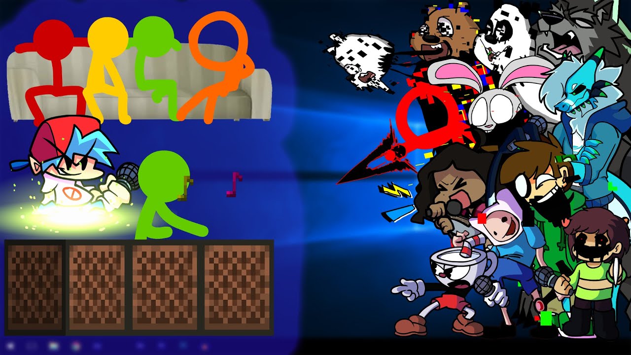 FNF Stickin To It(VS Animation) But Different Characters Sing It🎵 Everyone(New Character)