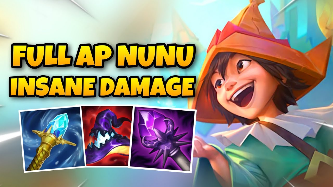 NUNU JUNGLE WILD RIFT BUILD FULL AP DEAL CRAZY BURST DAMAGE !
