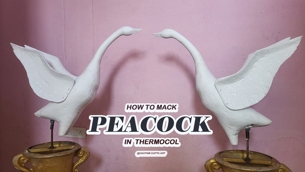 How to peacock carving in Thermocol // mor keshe banaye #crafts #thermocol #diy #diycrafts 