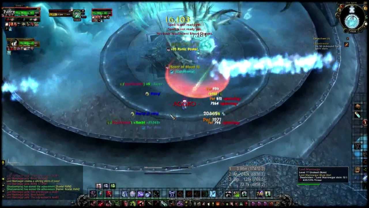 World of Warcraft Mop: 80 death knight solo Lord Marrowgar