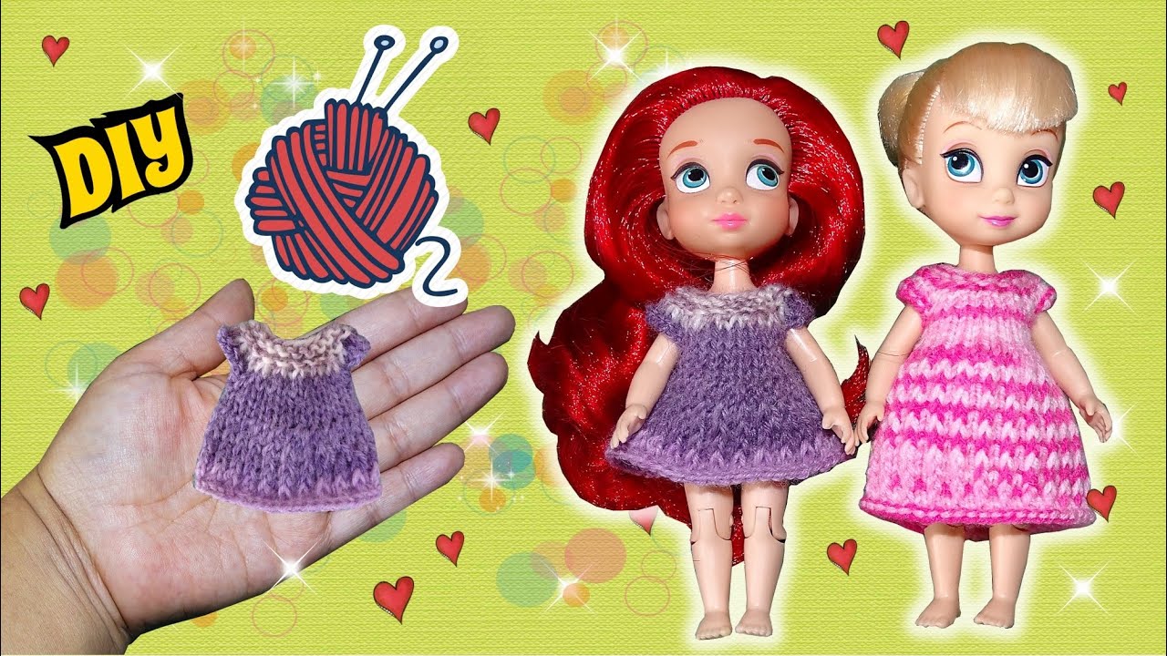 Como Tejer un mini vestido de verano para tus muñecas tutorial facil para principiantes dos agujas|