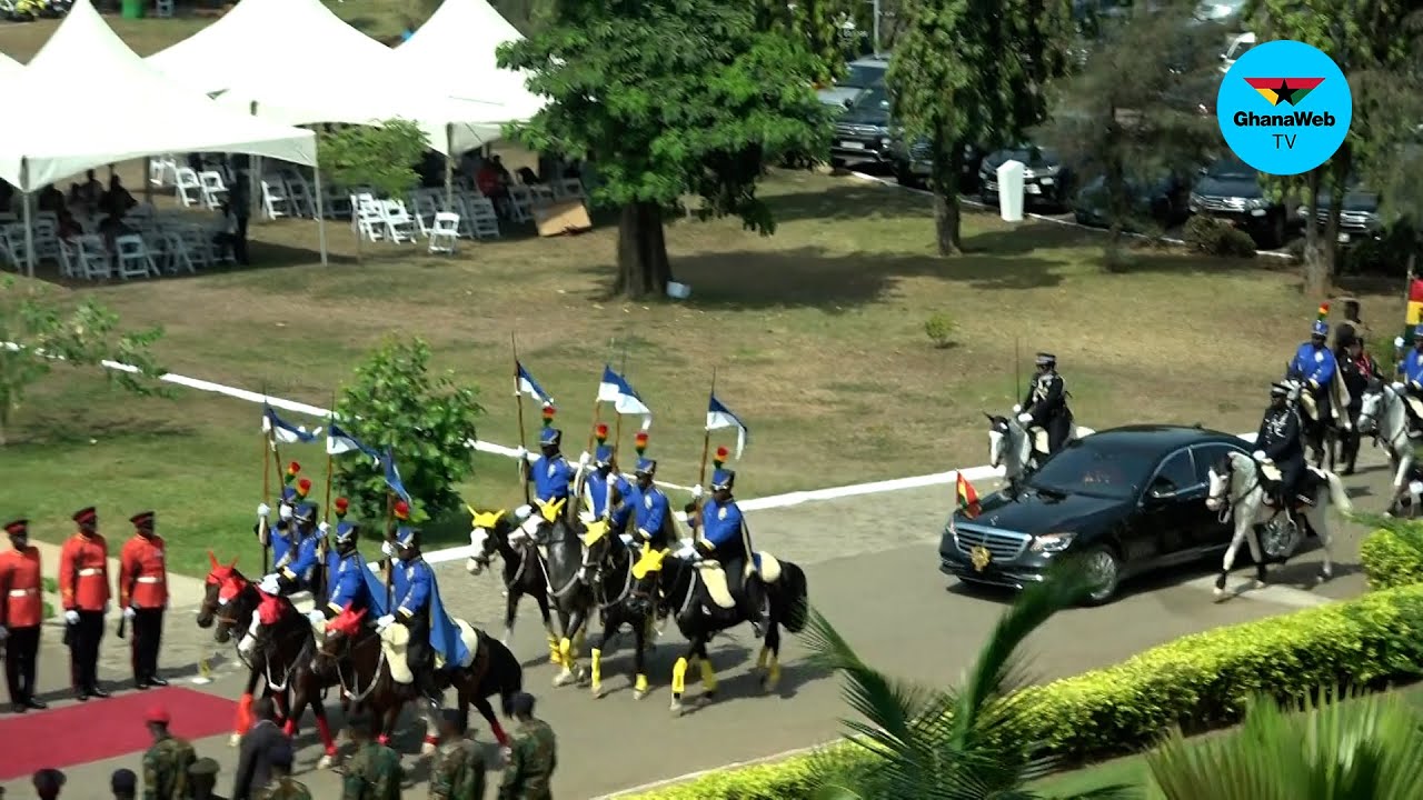 Akufo-Addo's arrival for the  2024 State of the Nation Address