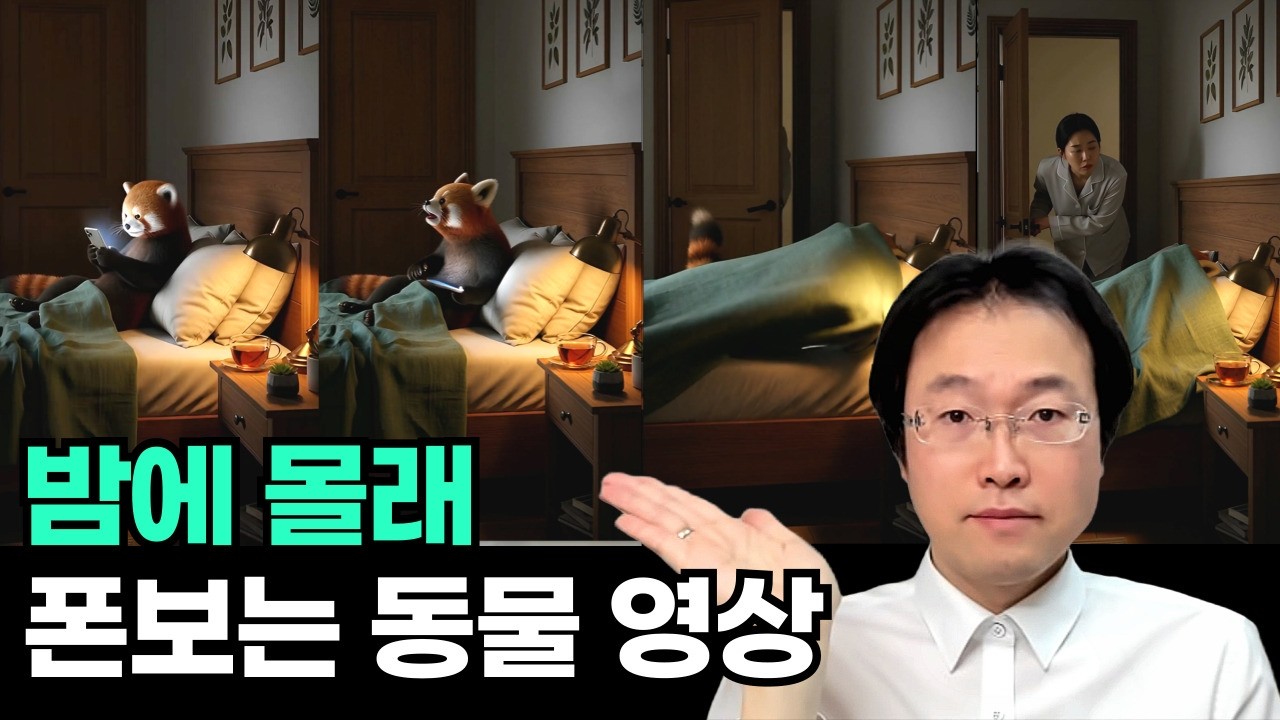 침대에서 폰하는 AI 동물 영상 제작 방법