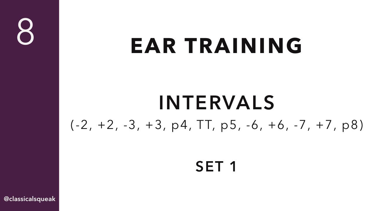 RCM Level 8 Intervals (Ear Training -2, +2, -3, +3, p4, tritone, p5, -6, +6, -7, +7, p8) | Set 1