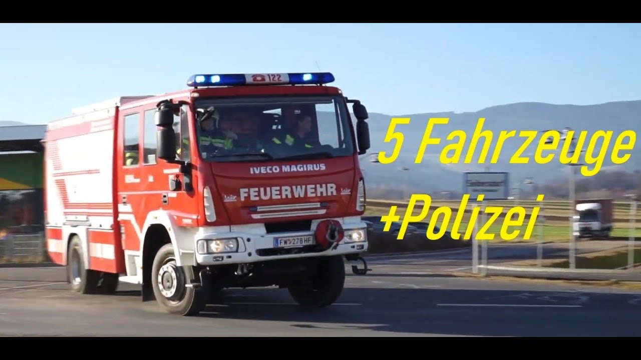 (Alles fährt - Anrückende) Feuerwehr Grafendorf + FuStw Polizei Hartberg zum schweren VU