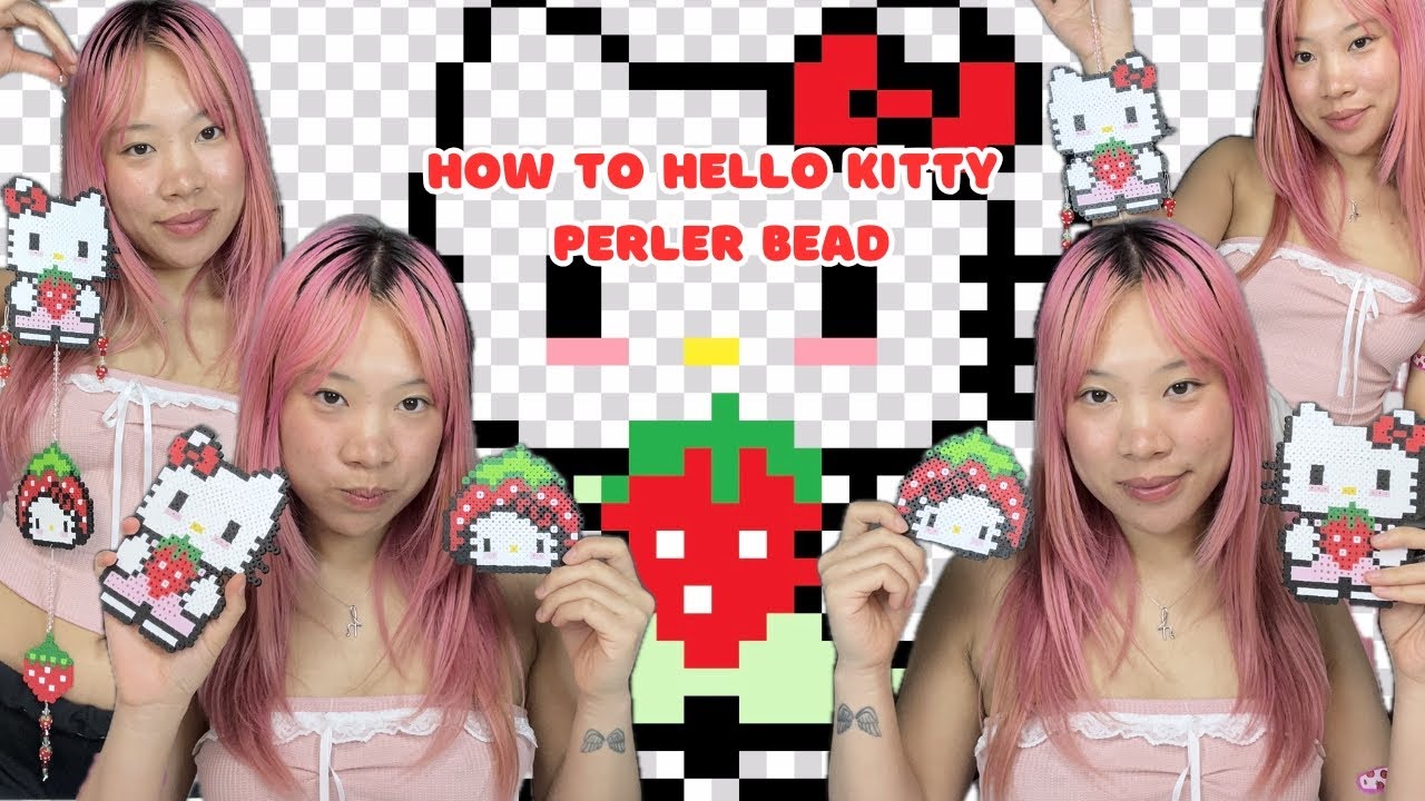 how to make hello kitty decor ❤️ (perler beads)