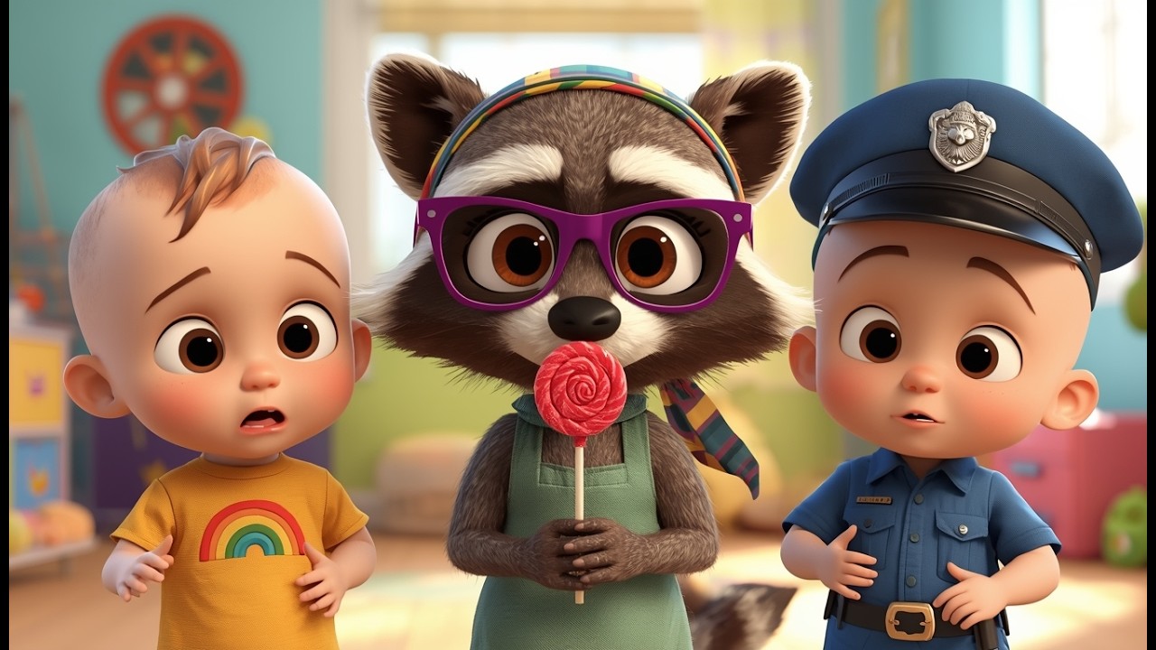 Naughty Granny Raccoon 😱 | Police Baby & Candy Trouble | Funny Nursery Rhymes & Kids Songs