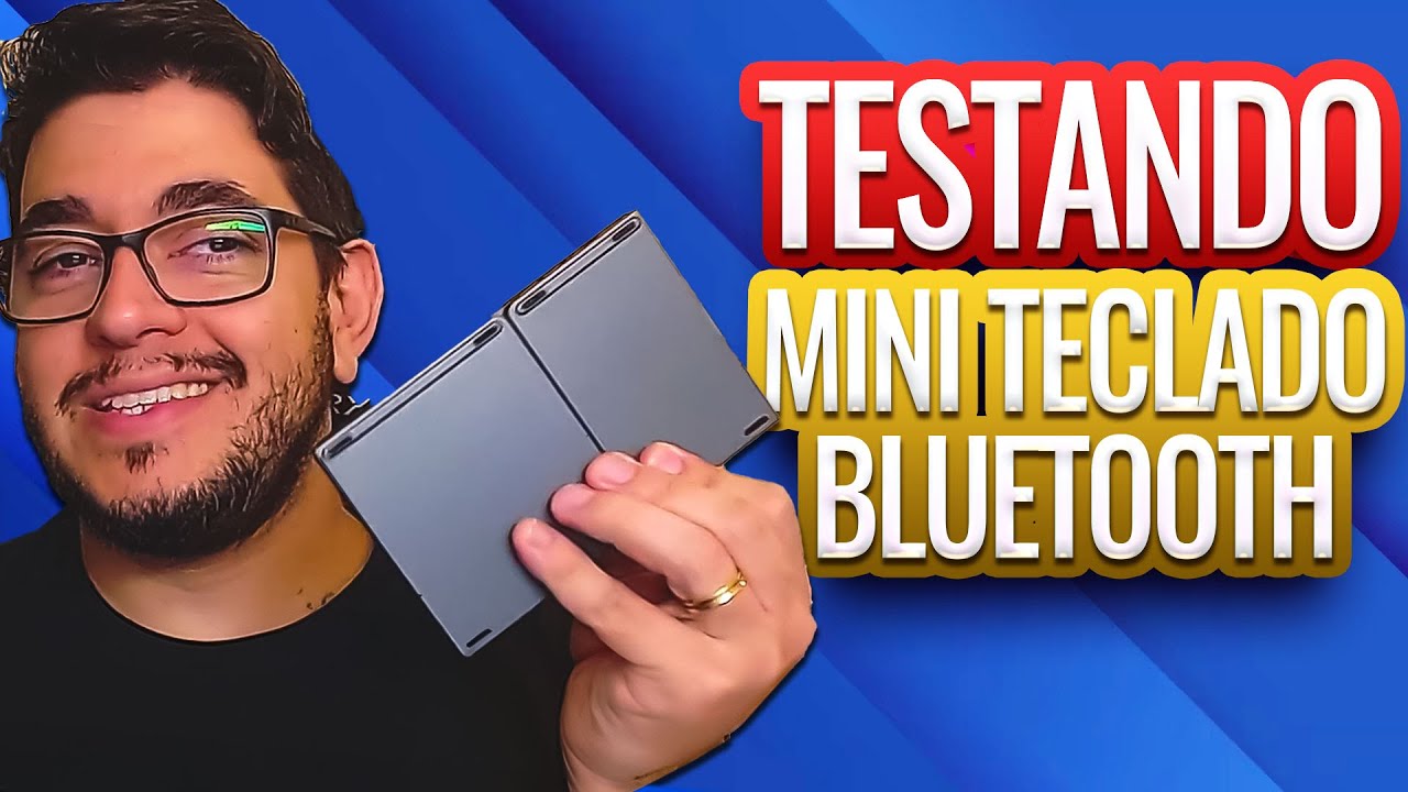 Testando o mini teclado bluetooth dobrável compatível com ios e android