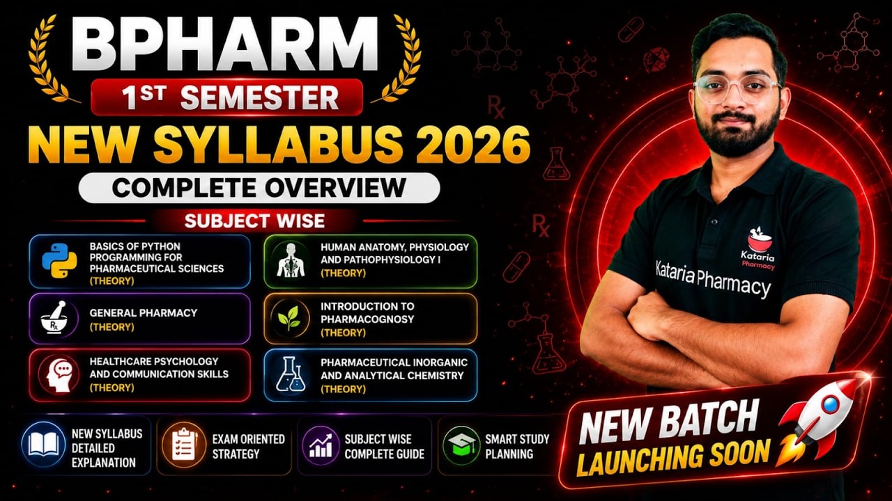 B.Pharm 1st Semester New Syllabus 2026 | Complete Subject Wise Overview | Pharmacy Course Guide