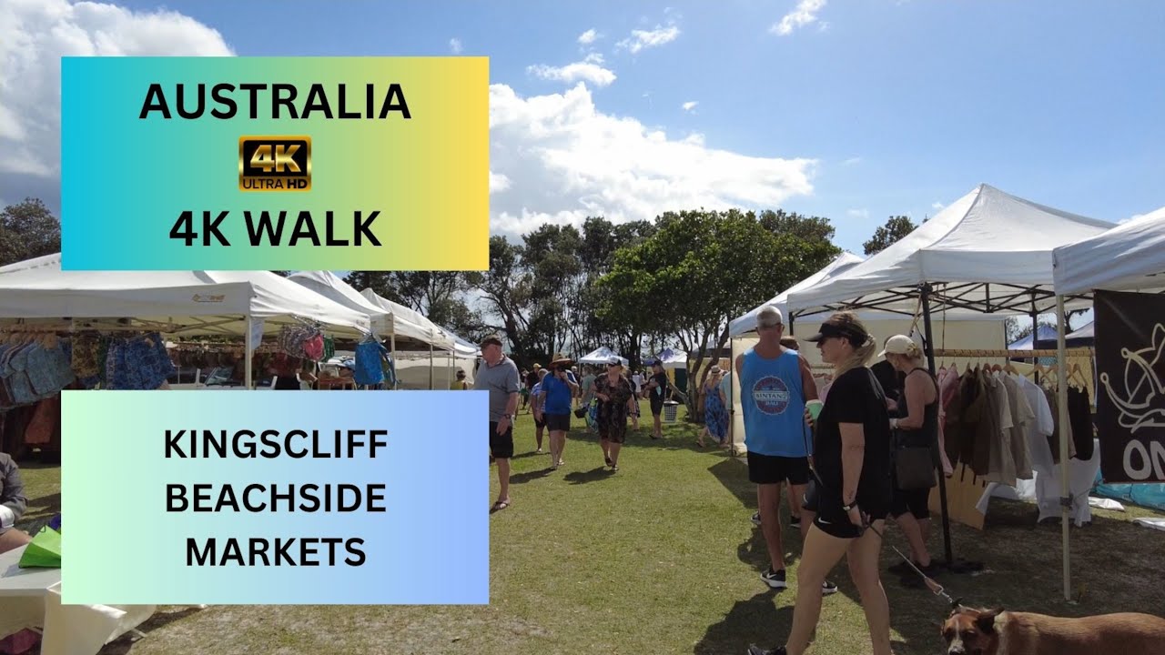 Kingscliff Beachside Markets - Australia - 4K Walk