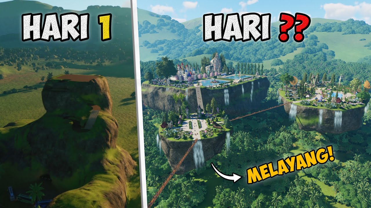 Gua Bangun Taman Hiburan Tapi 100% Di PULAU TERBANG - Planet Coaster 2