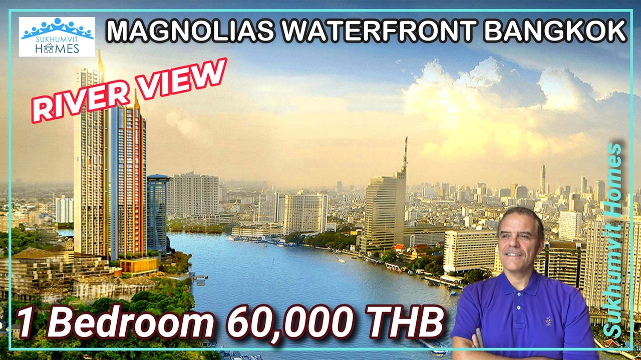 Luxury RiverFront High Rise Condo Bangkok 29th floor Magnolias Waterfront 1 bed For Rent 60,000 THB