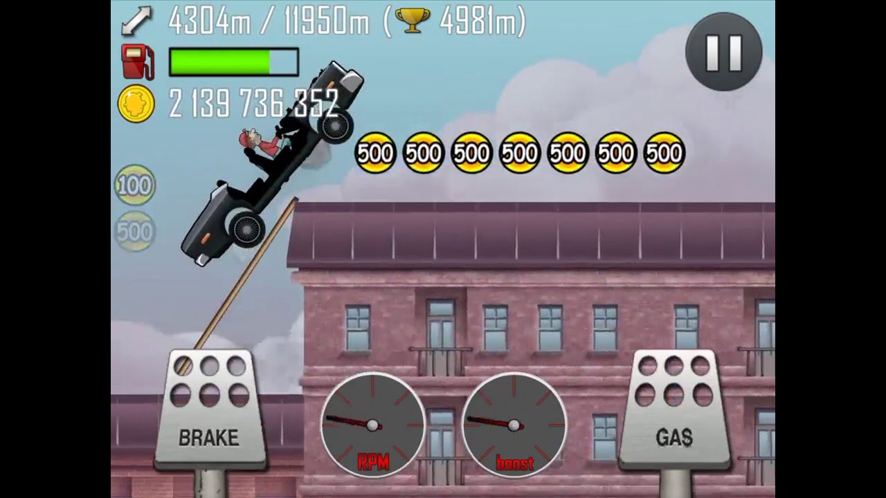 Hill Climb Racing/Rooftops/10736 meters with Police Car
