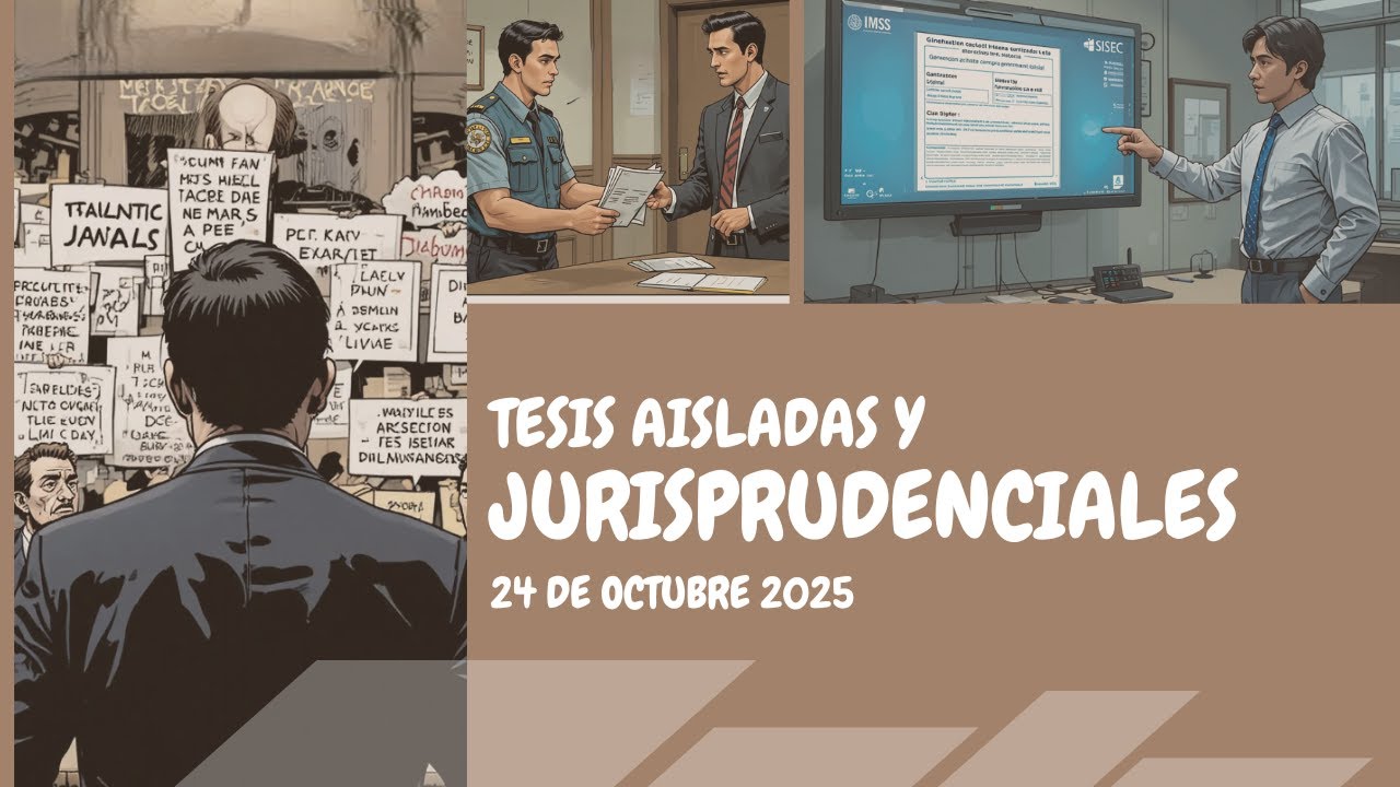 24 de octubre 2025 TESIS AISLADAS y JURISPRUDENCIALES publicadas en el SJF