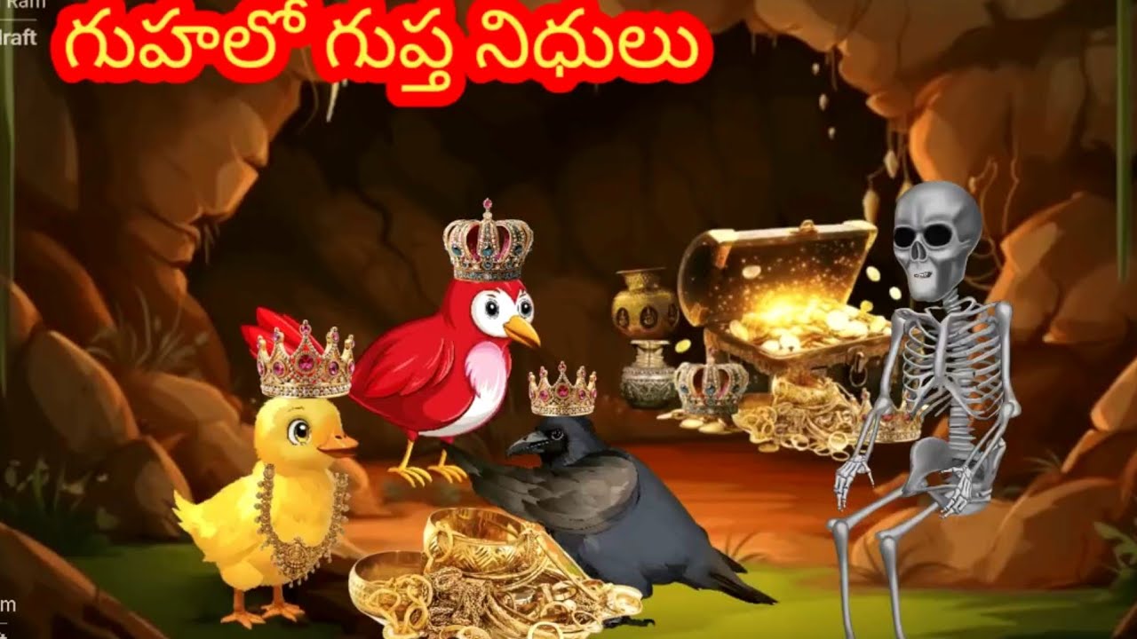 గుహలో గుప్త నిధులు,birds stories,Telugu kathalu,fairy stories,bedtime stories, ghost stories Telugu 