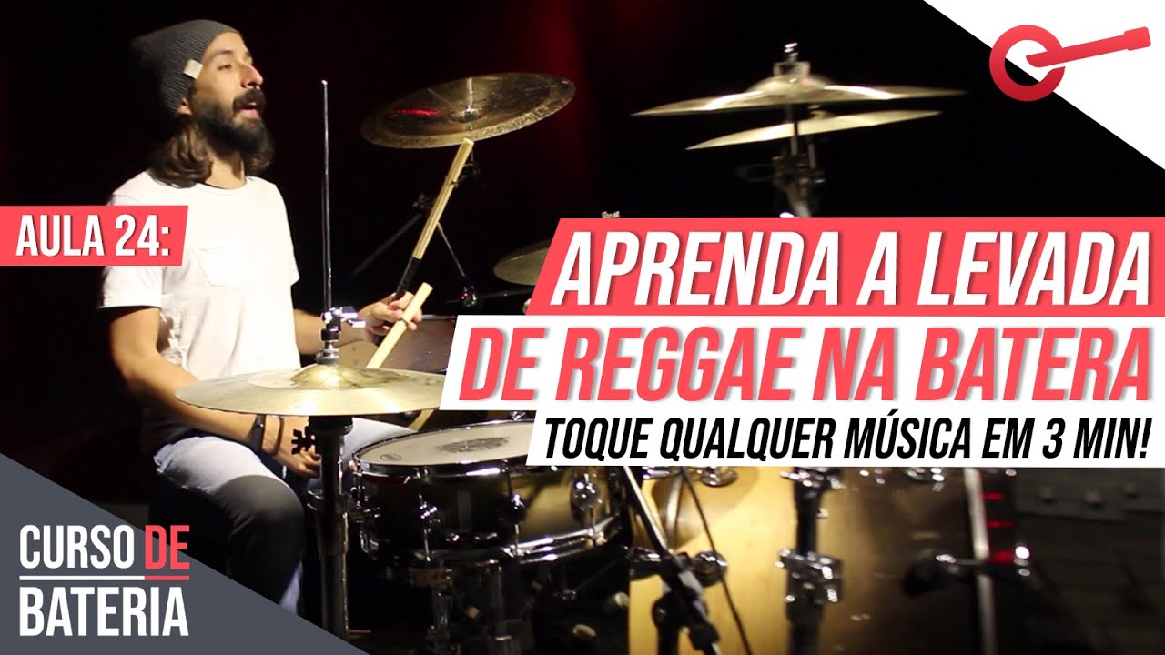 Aprenda a Tocar Reggae na Batera em 3 Minutos l Curso de Bateria - Aula 24