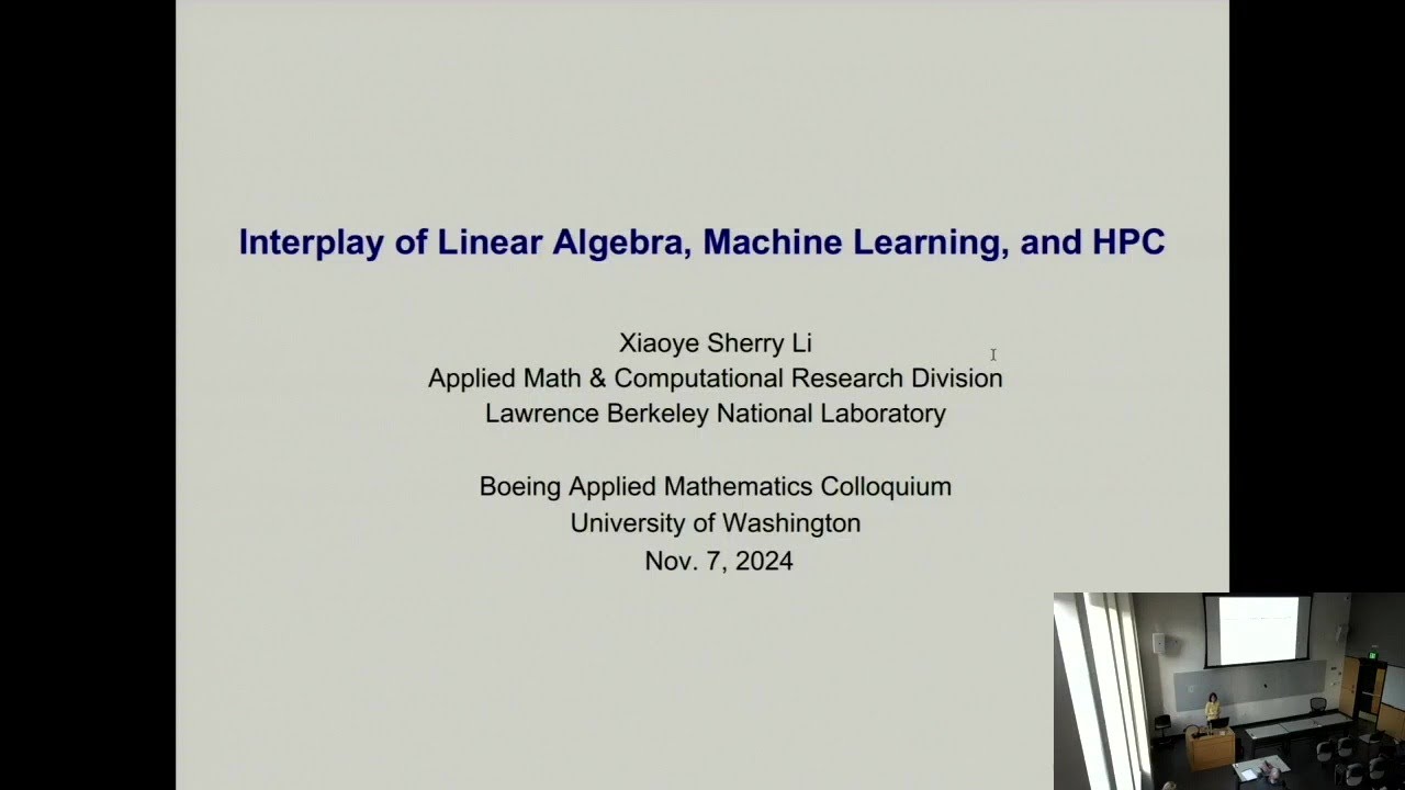 Boeing Colloquium: Interplay of Linear Algebra, Machine Learning, and High Performance Computing