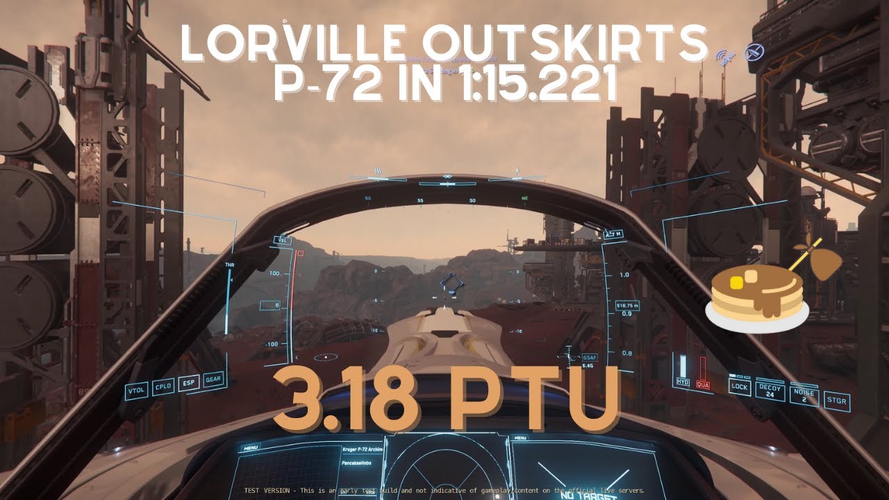 Star Citizen: 3.18 PTU Racing - Lorville Outskirts P-72 Platinum Finish