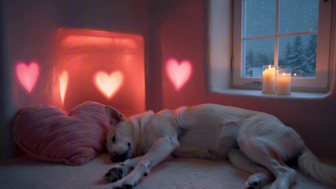 Sleep Better Tonight – Dog Sleeping by Fire & Soothing Cabin Sounds 🐾