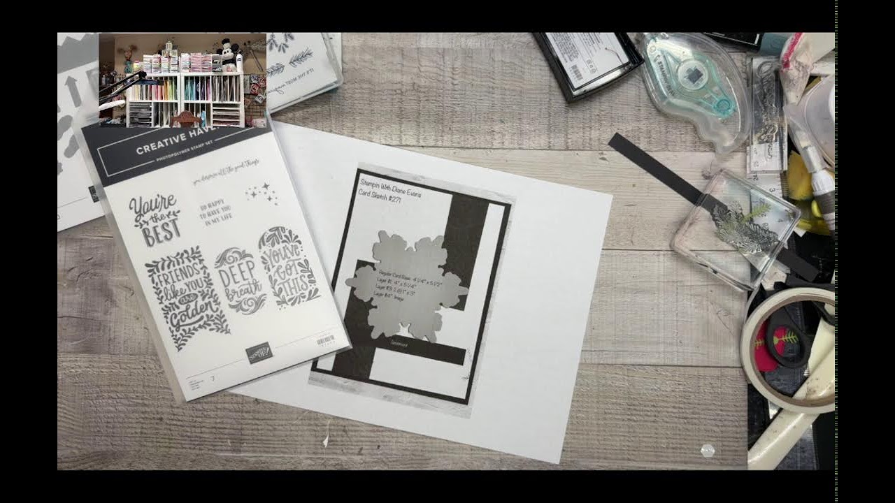 Эскиз открытки №271 с использованием Delicate Pines от © Stampin; Йоу!