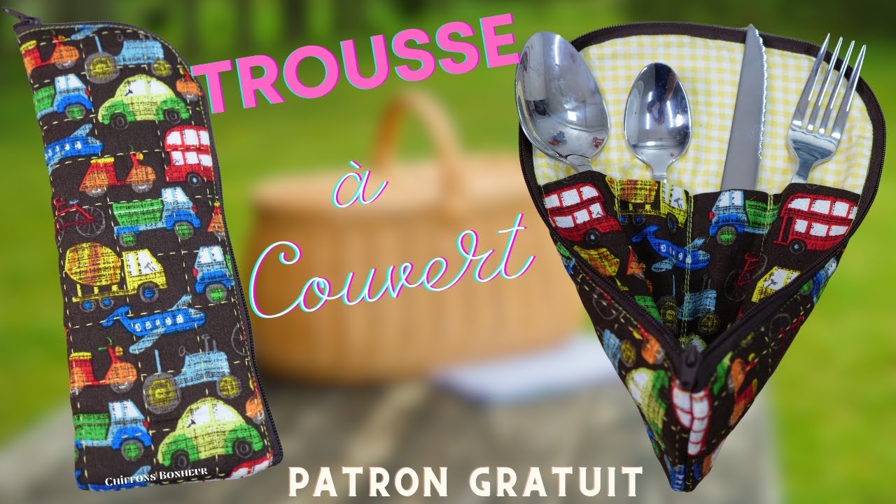 couture facile d'une trousse à couverts modulable multiformats cours couture complet patron gratuit