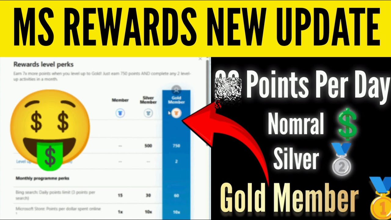 Microsoft Rewards New Update 2025 🥇 | Only 60 Points Per Day | Member, Silver, Gold