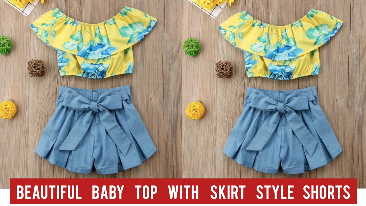Baby Top With Skirt Style Shorts Cutting and Stitching/Baby Dress Design
