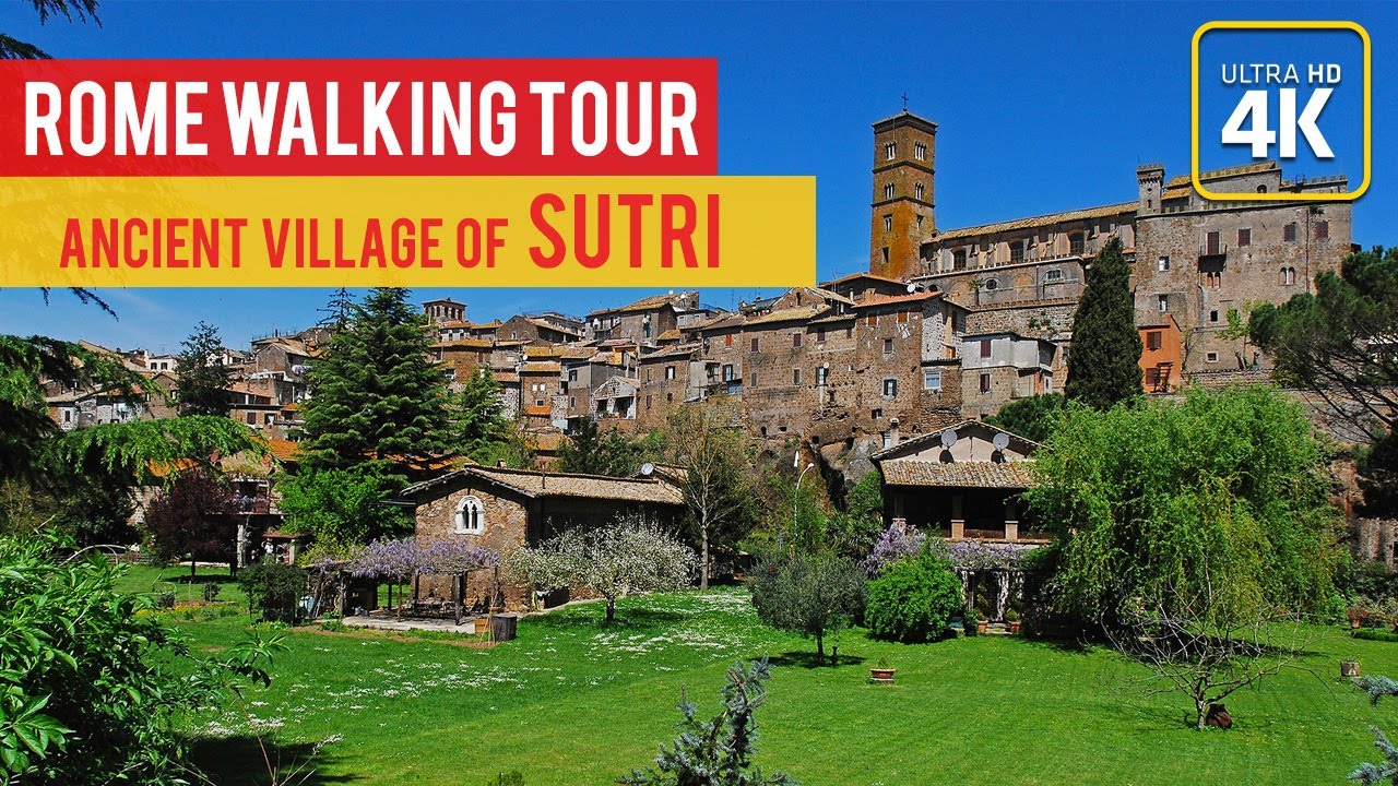 Ancient Town of Sutri - Rome Walking Tour (4K ULTRA HD)