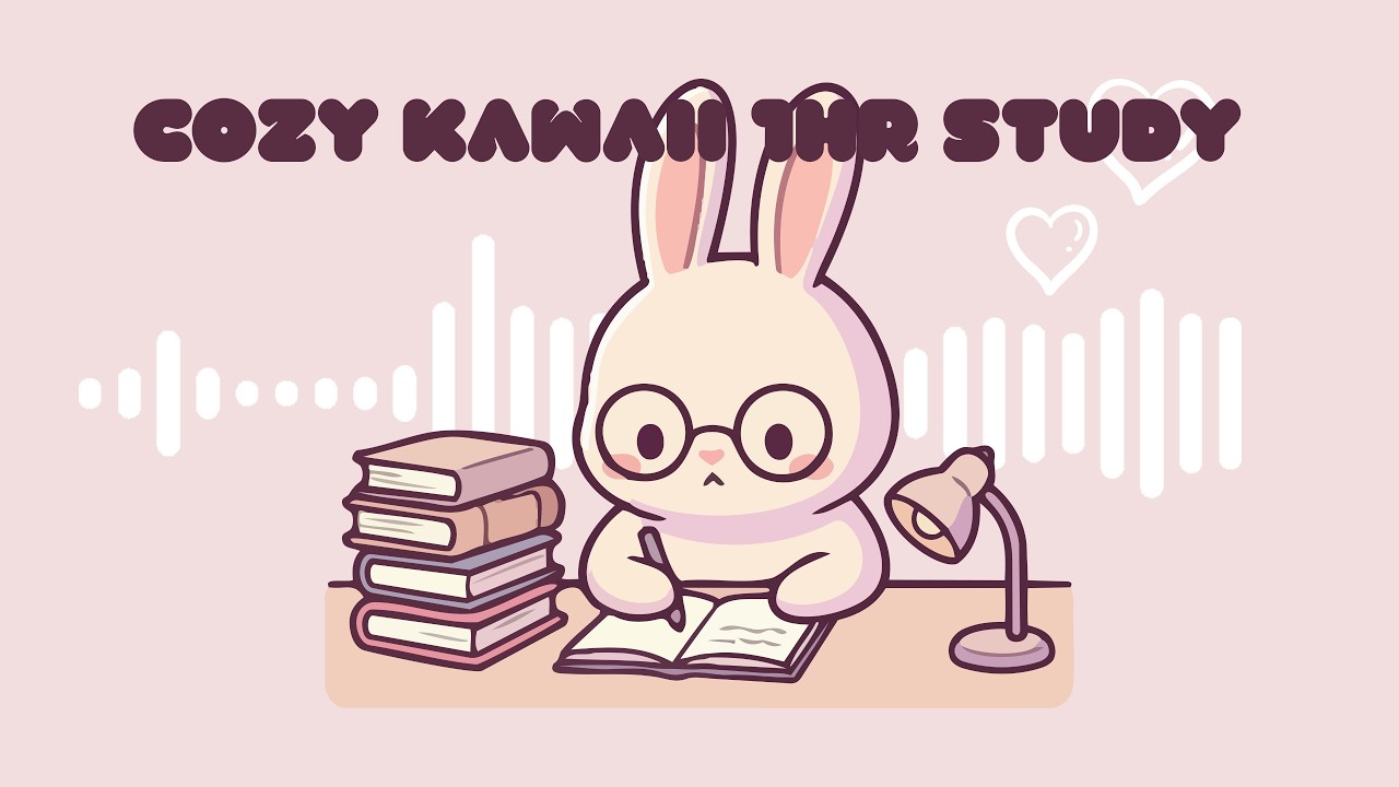 Cozy kawaii 1 hour Study lofi aesthetic BGM, Study beats with cute bunny relaxing and chill