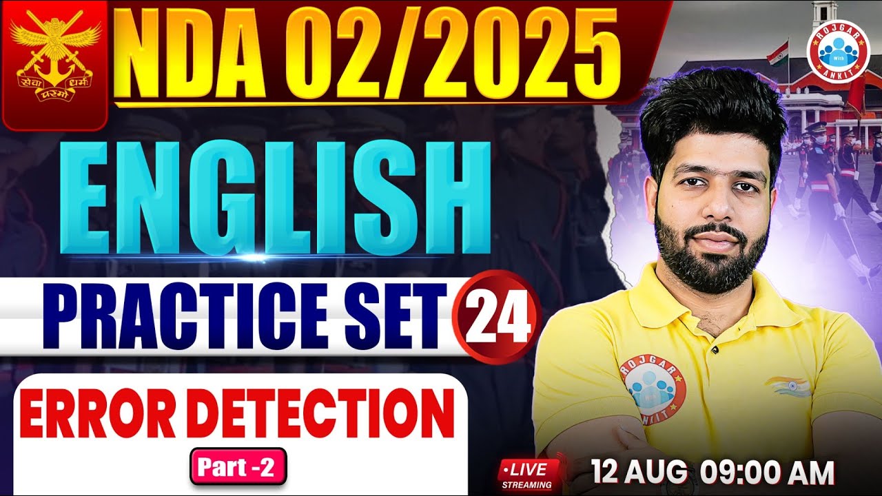 NDA English Classes 2025 | NDA English Practice Set #24 | Error detection  | English By Anuj Sir