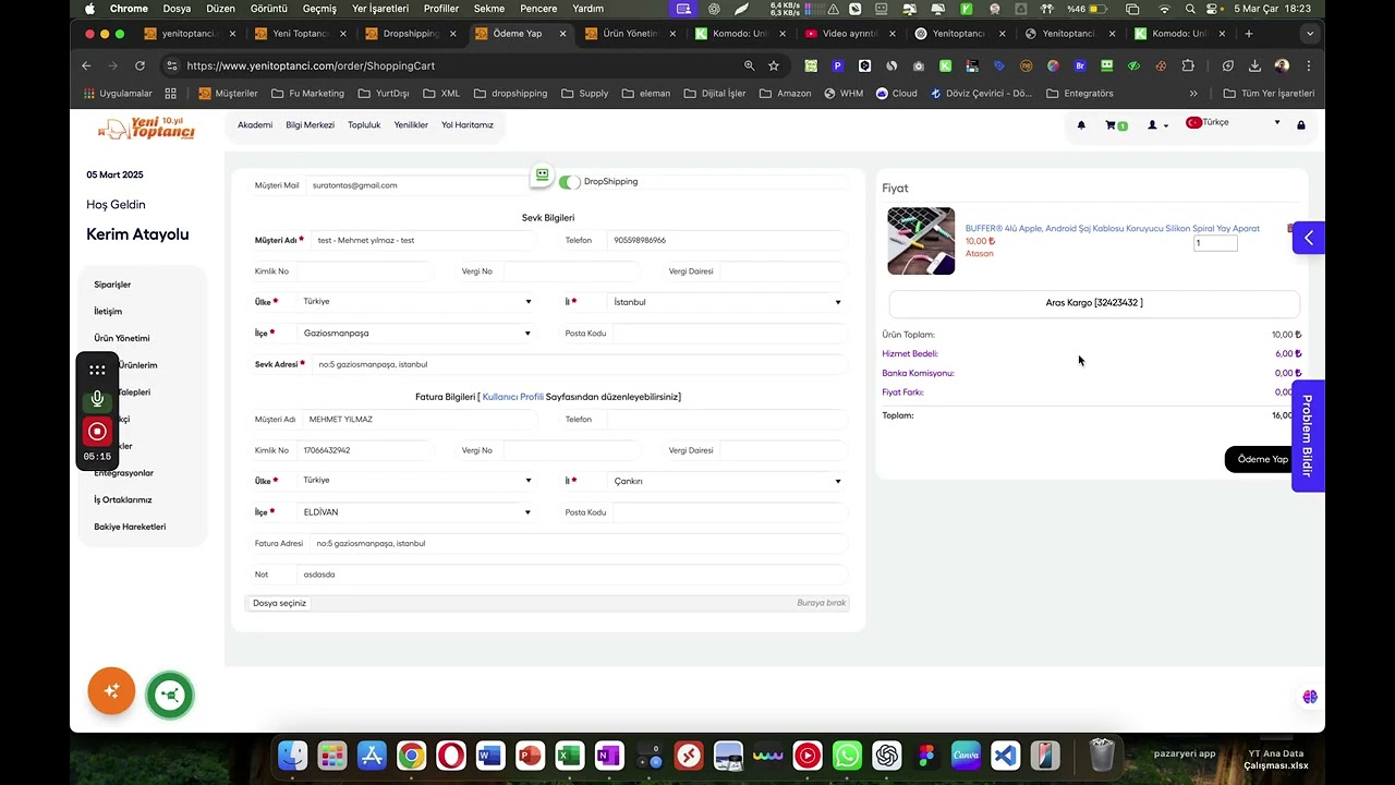 Yenitoptanci.com'da Dropshipping Siparişi Nasıl Oluşturulur?