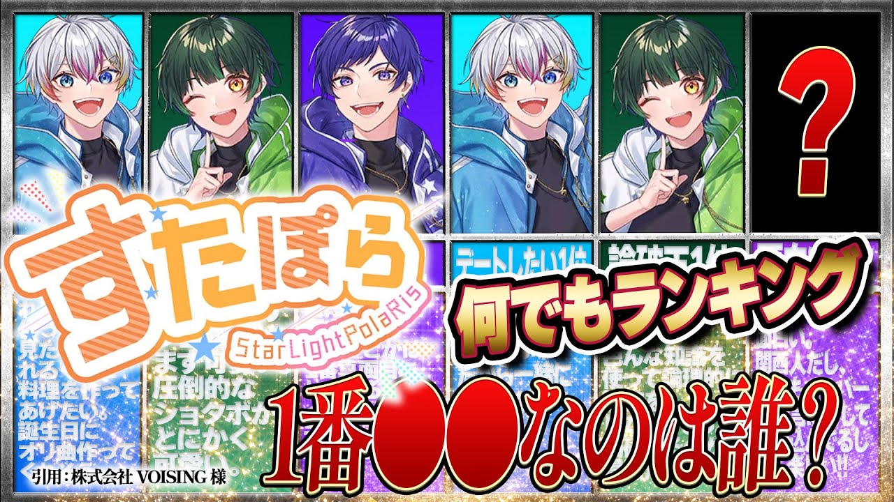 【ランキング】『すたぽら』なんでもランキング‼このメンバーが○○過ぎる⁉【ええ研】【歌い手考察】【くに】【Coe.】【Relu】【こったろ】【如月ゆう】