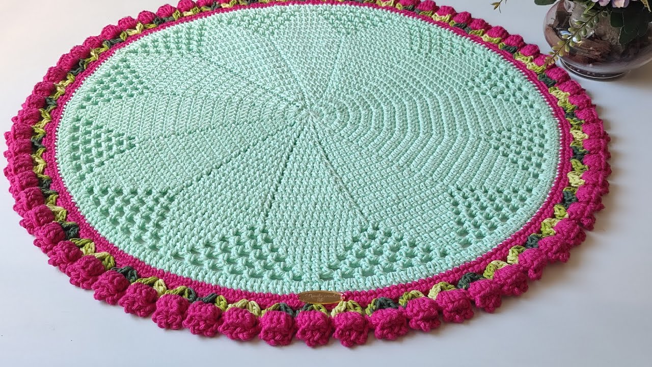 CENTRO DE MESA TULIPAS/ FÁCIL #handmade #crochet #semprecirculo #centrodemesadecrochê #mesaposta