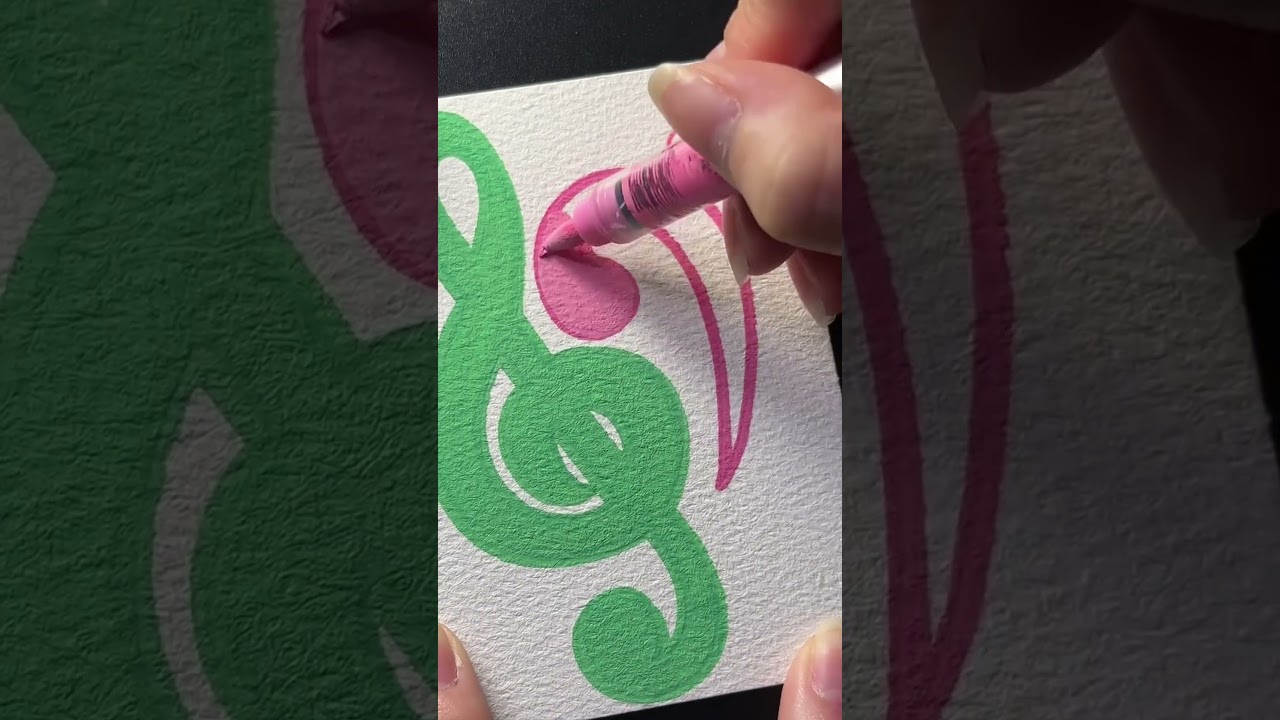 acrylic markers |note #acrylic #relaxing #coloring #satisfyling #art #asmr