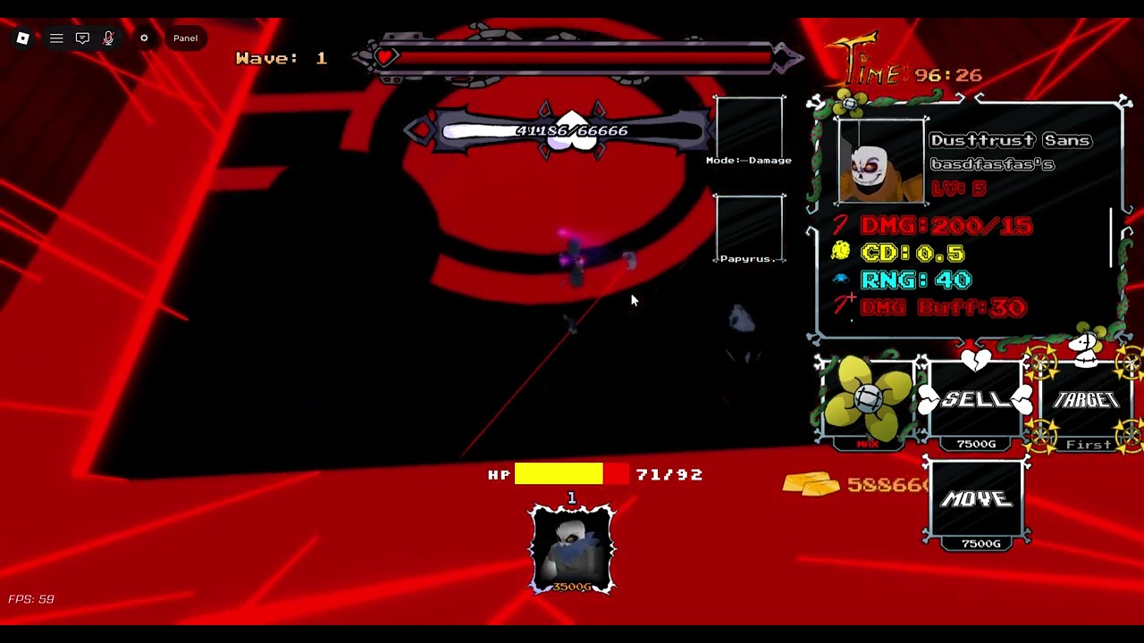 lethal deal beaten only with dusttrust tower | undertale timeline corruption:TD