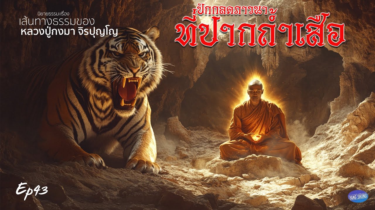 Ep43 นิยายธรรมะเรื่อง เส้นทางธรรมของ หลวงปู่กงมา จิรปุญโญ ตอน ปักกลดภาวนาที่ปากถ้ำเสือ