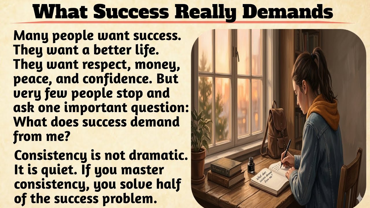 What Success Really Demands | learn English |Improve your English Fluency #vocabulary ##englishcoach