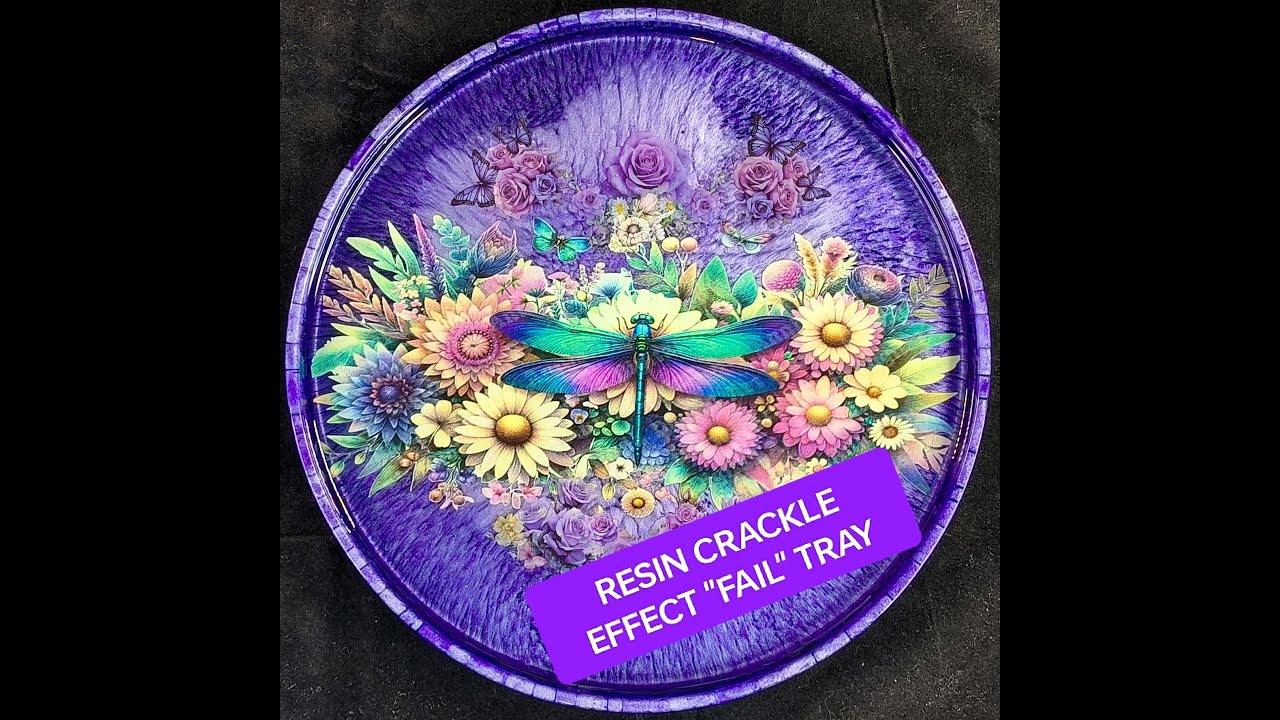 147-Purple Crackle Effect "Fail" Dragonfly Tray.