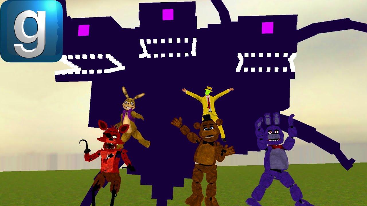 Gmod FNAF | MINECRAFT WITHER STORM VS FREDDY, BONNIE, GOLDEN FREDDY AND FOXY! (Part 2)