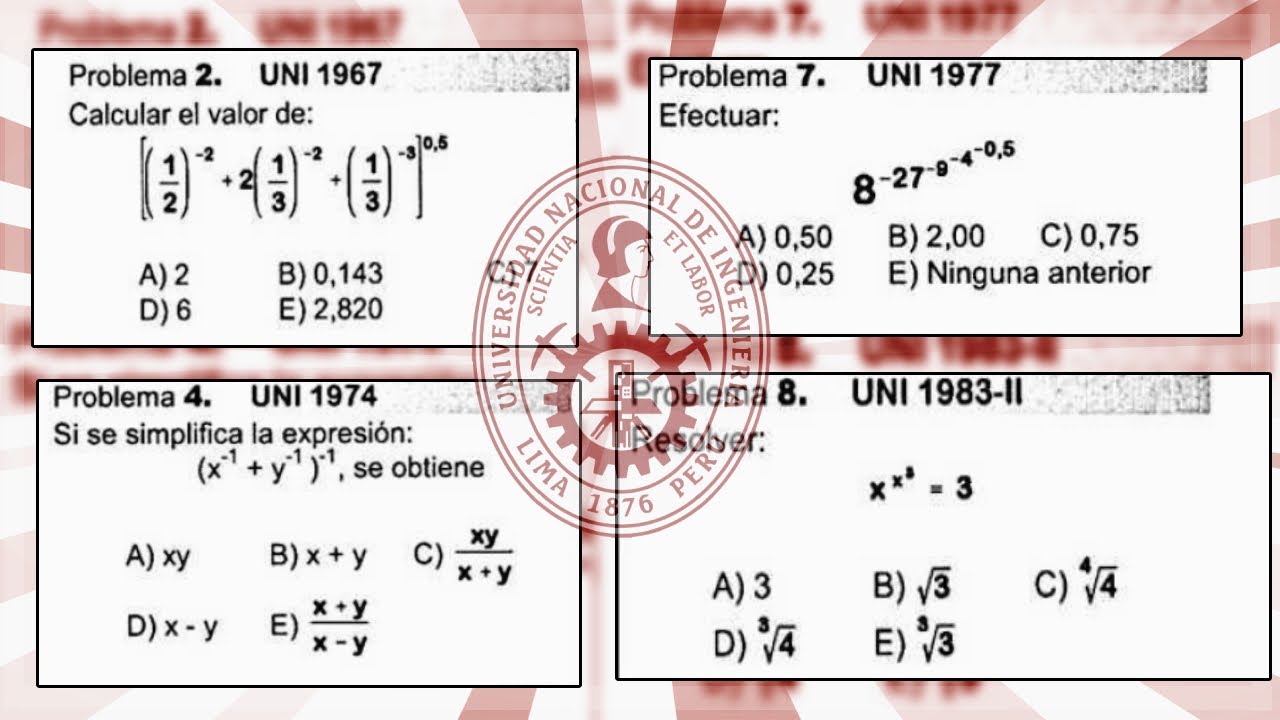 Capítulo 1: DOMINA Leyes de Exponentes con Preguntas de Admisión UNI #algebra #uni #admisión2026 