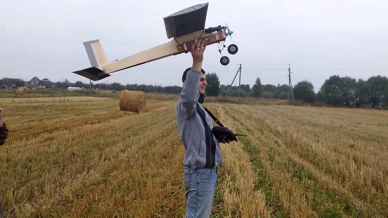 airplane nitro model first fly / Самодельный радиоуправляемый самолет с ДВС Первый полет