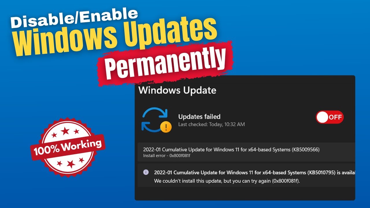 How to Disable Windows 11 Update Permanently | Stop Windows Updates