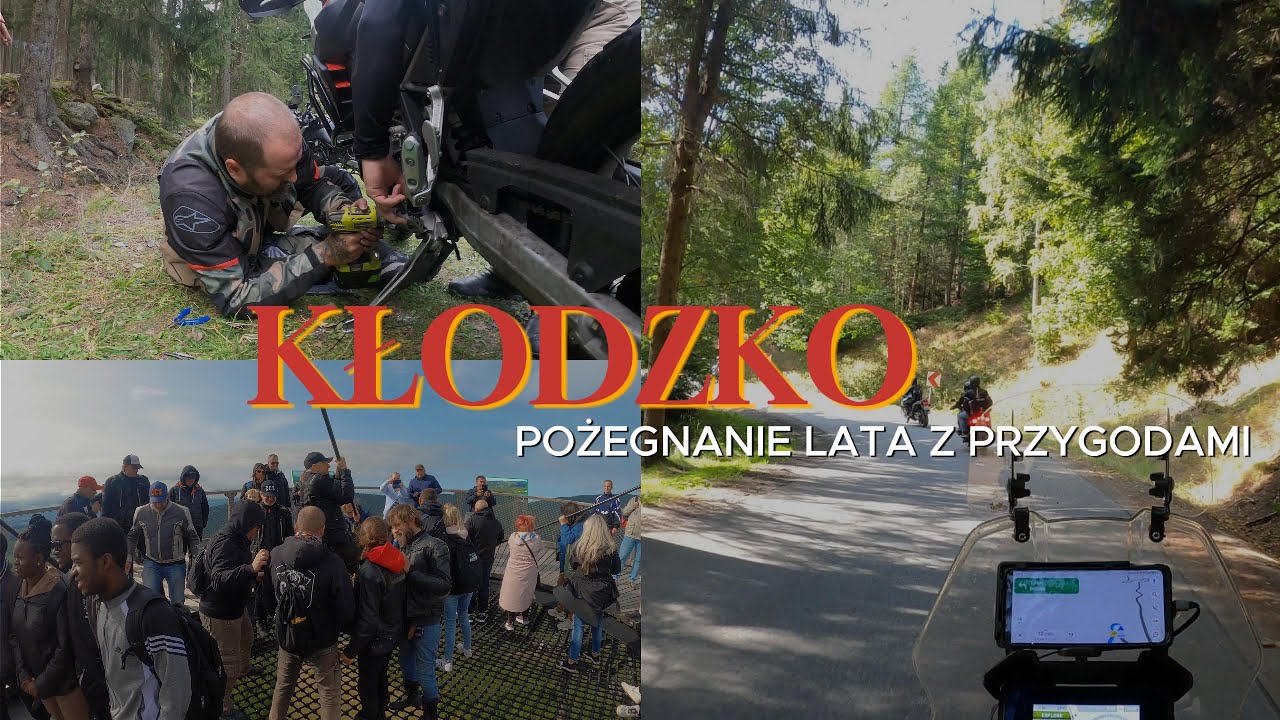 Kłodzko, Kowary, Sky Bridge 721 na motocyklach. Uszkodzona Aprilia i piękny koniec lata