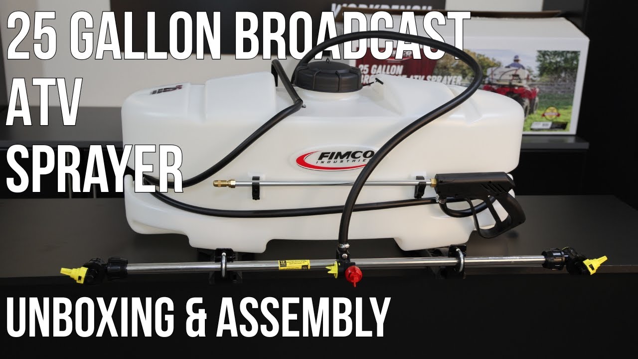 FIMCO 25 Gallon ATV Sprayer 3 Nozzle Broadcast Boom Unboxing and Assembly